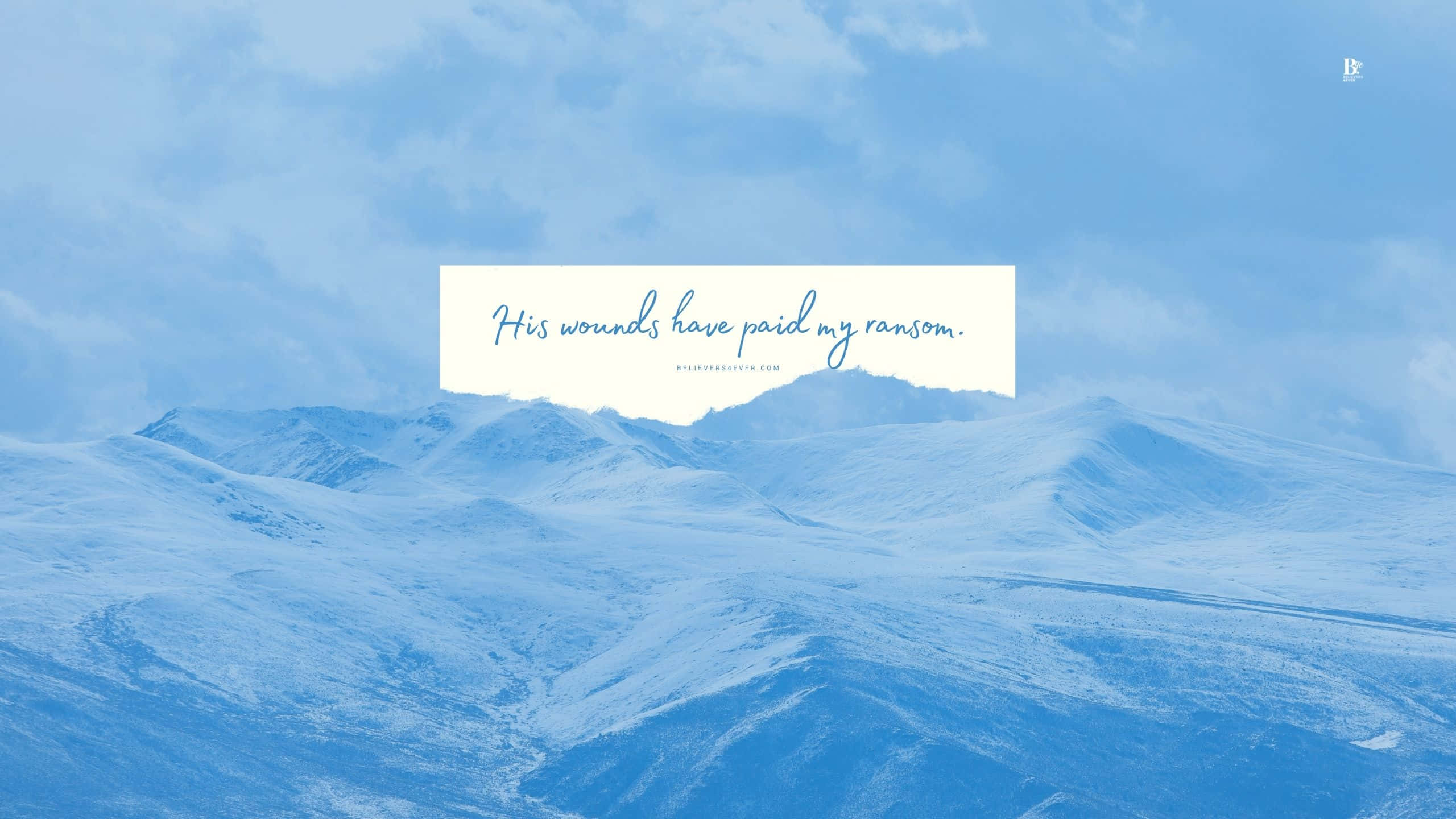 Beautiful Christian, snowcapped mountains, soft blue sky, 2K Desktop Wallpaper