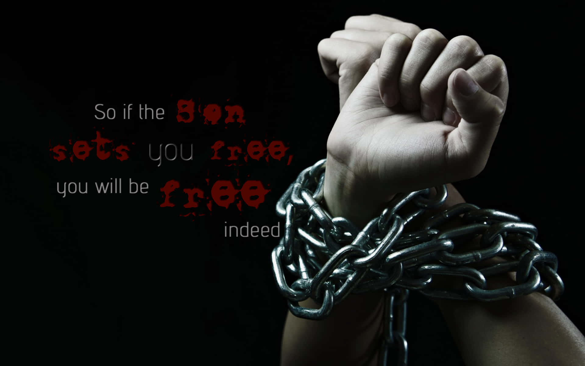 Beautiful Christian, clenched fist, heavy chains, Full HD Desktop Wallpaper