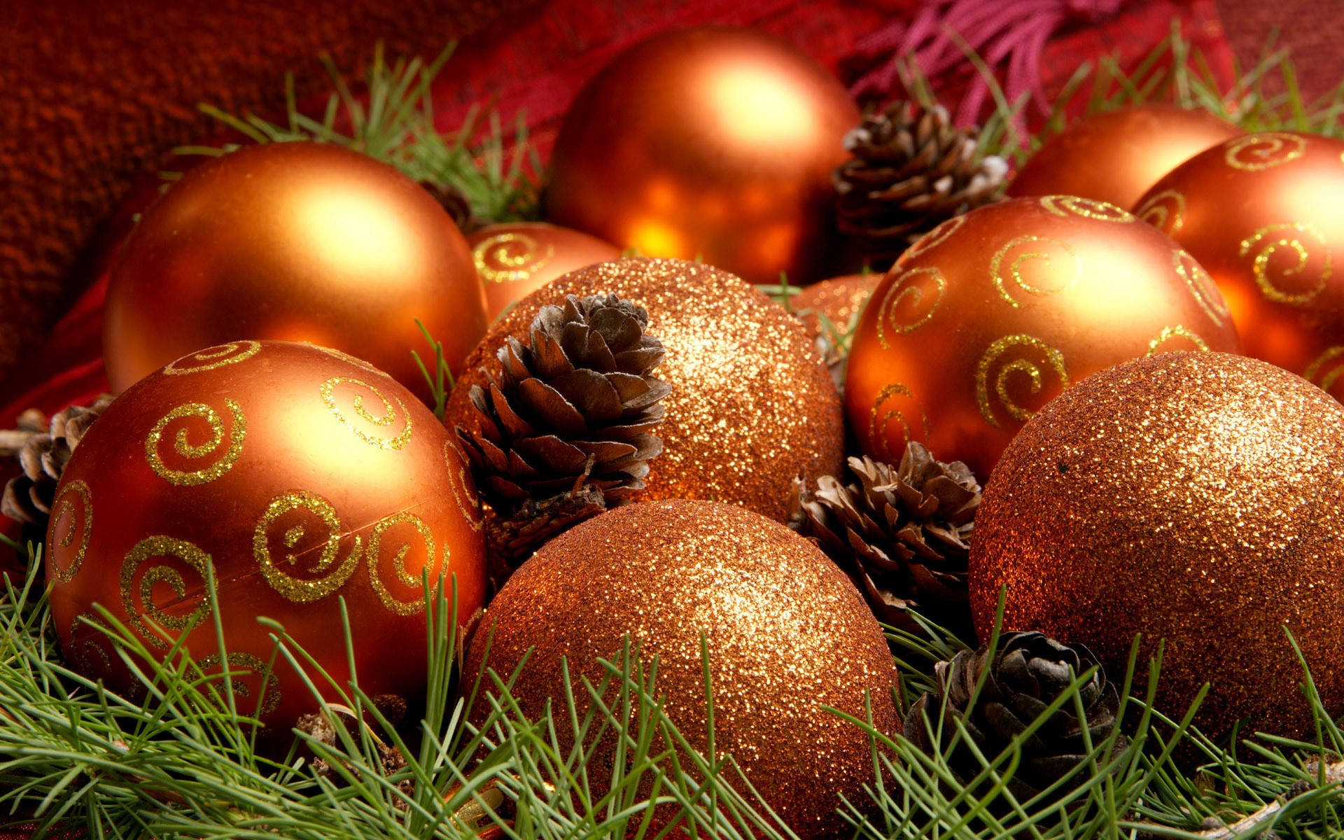 bronze, gold, glitter swirls, Full HD Desktop Wallpaper