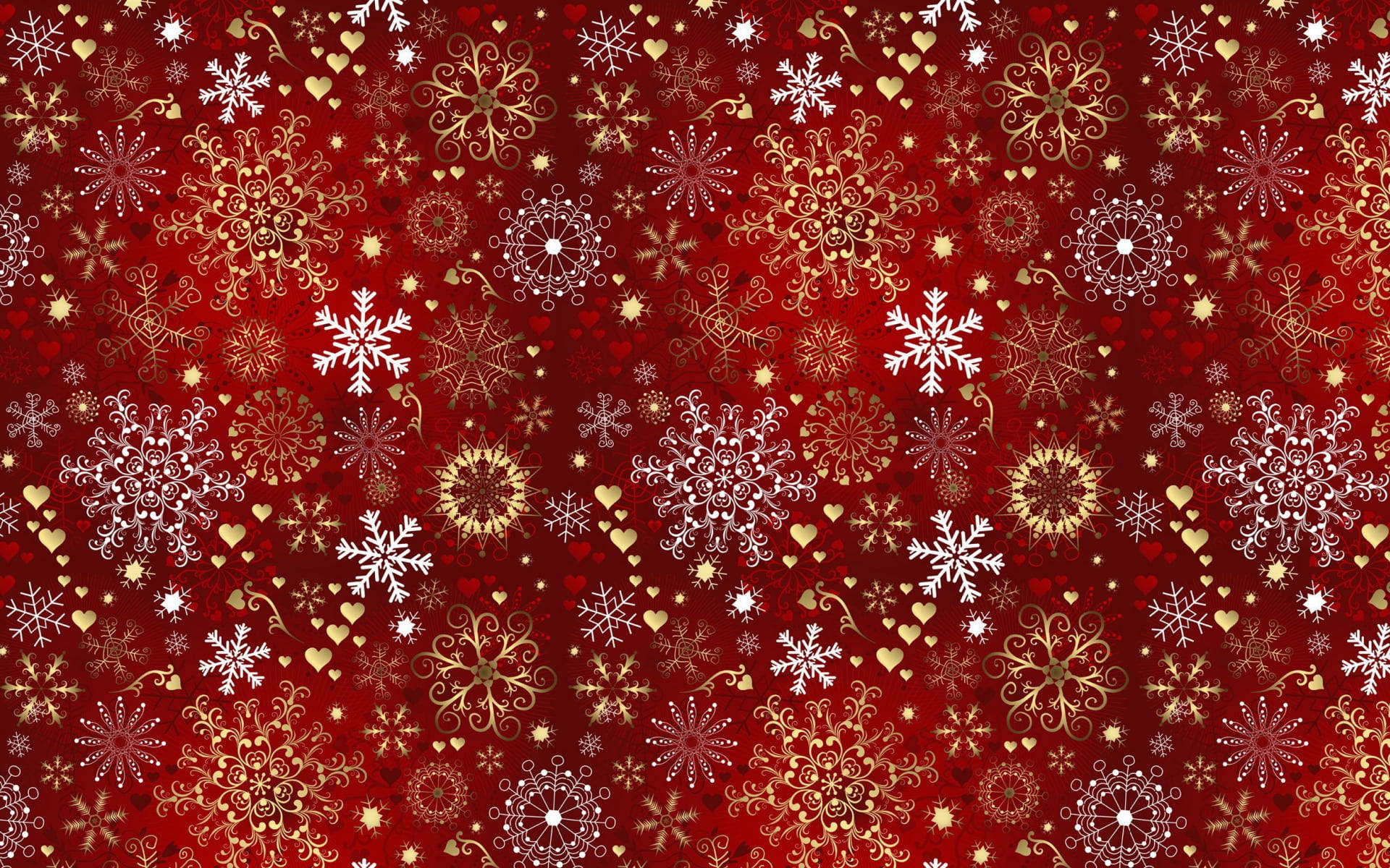 Beautiful Christmas, red background, white snowflakes, Full HD Desktop Wallpaper