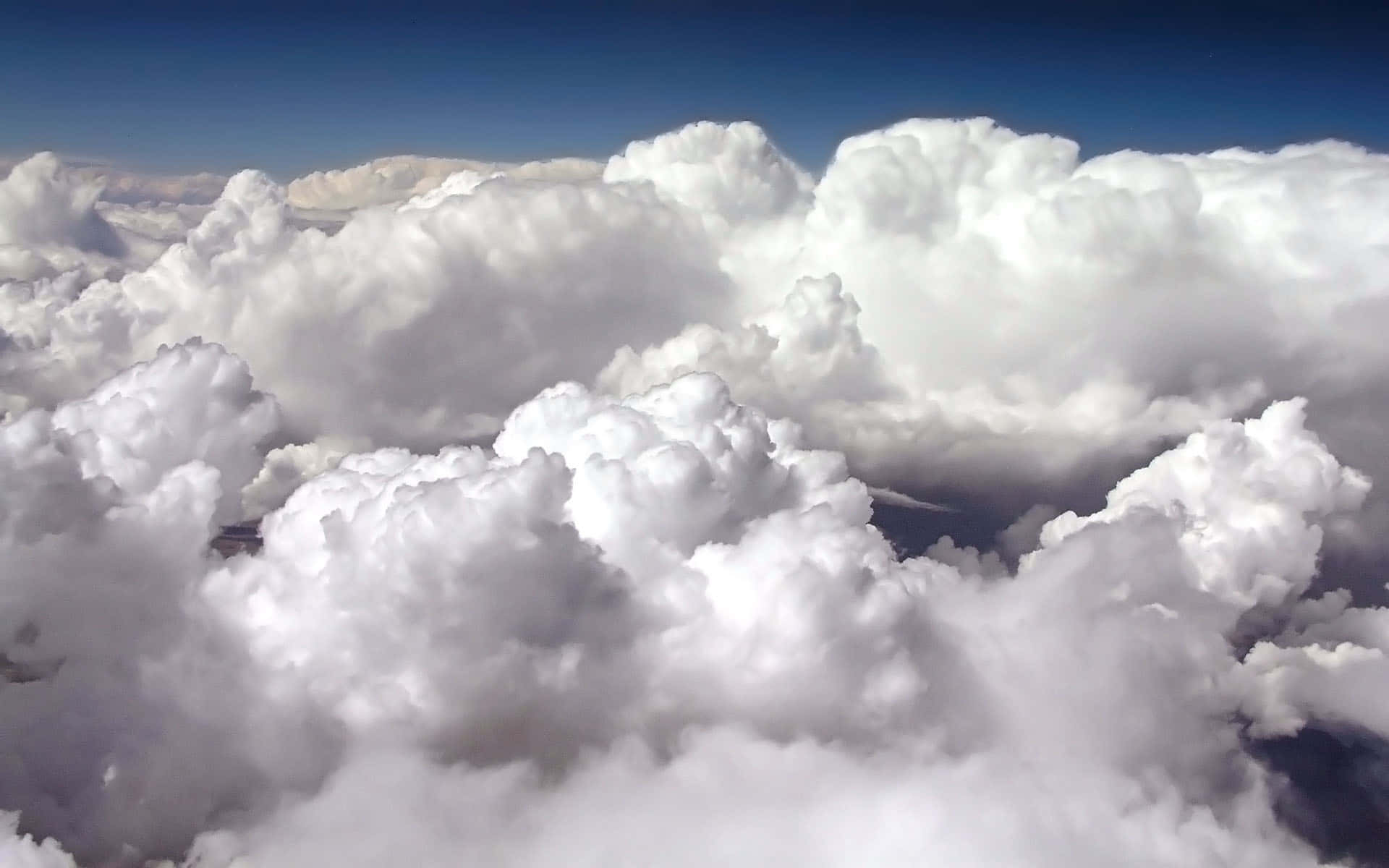 Beautiful Clouds, fluffy white clouds, deep blue sky, Full HD Desktop Wallpaper
