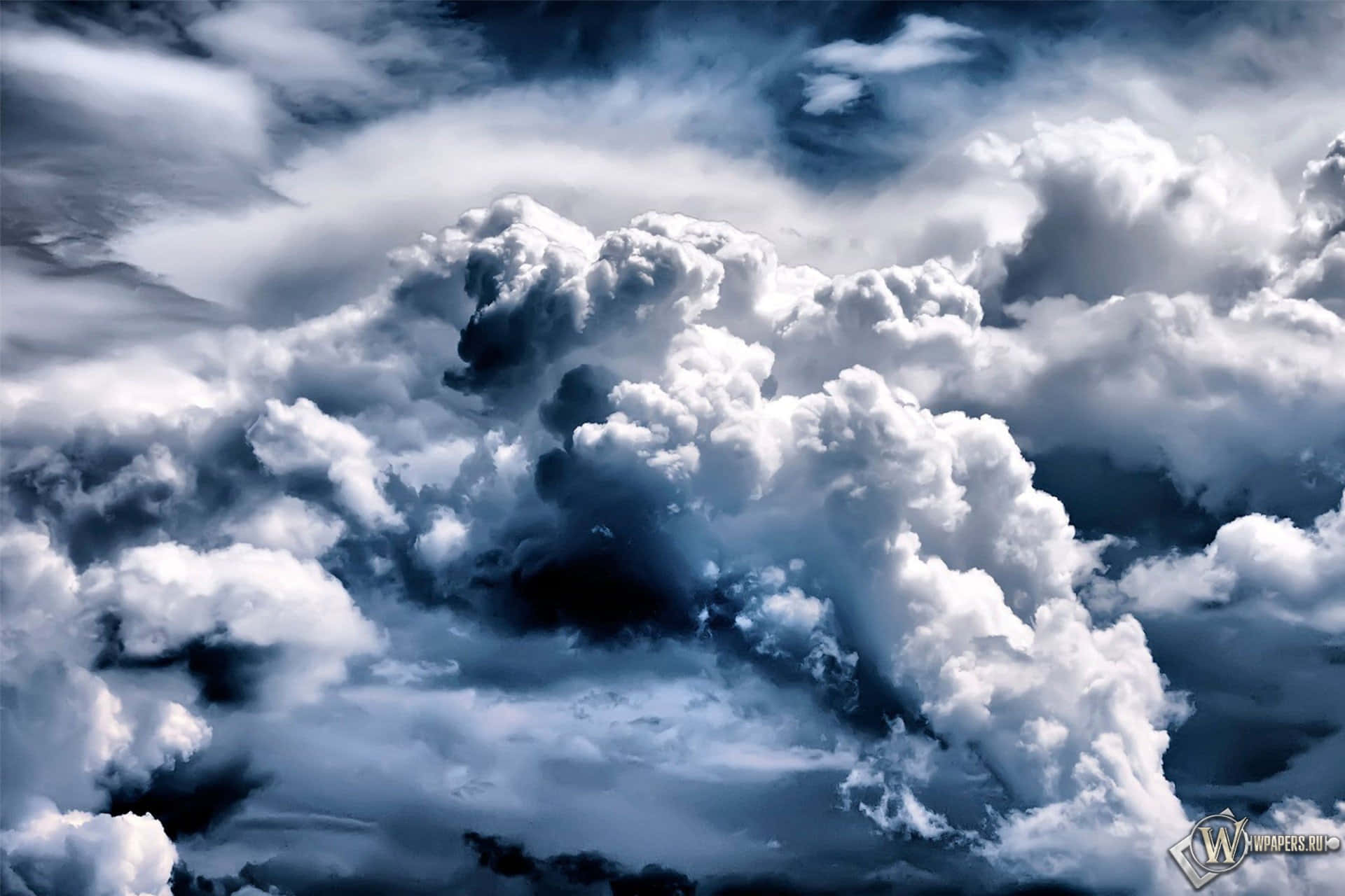 Beautiful Clouds, storm clouds, deep blues, Full HD Desktop Wallpaper