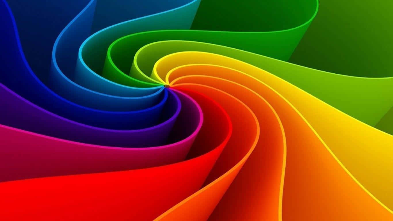 Vibrant Color Explosion, rainbow-colored ribbons, abstract pattern, HD Desktop Wallpaper