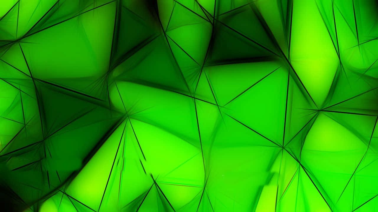 Impressionistic Cascading Colors, vibrant green, sharp black lines, HD Desktop Wallpaper