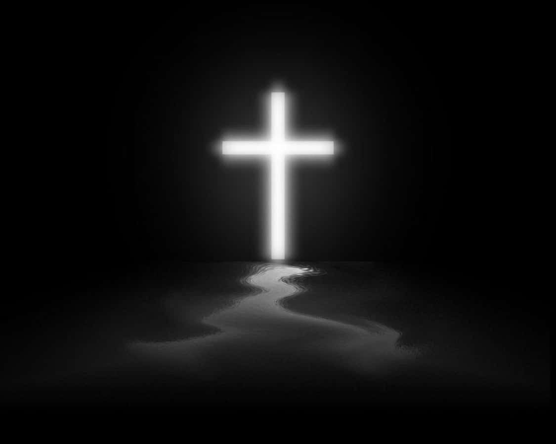 Beautiful Cross, white, glowing, SD Desktop Wallpaper