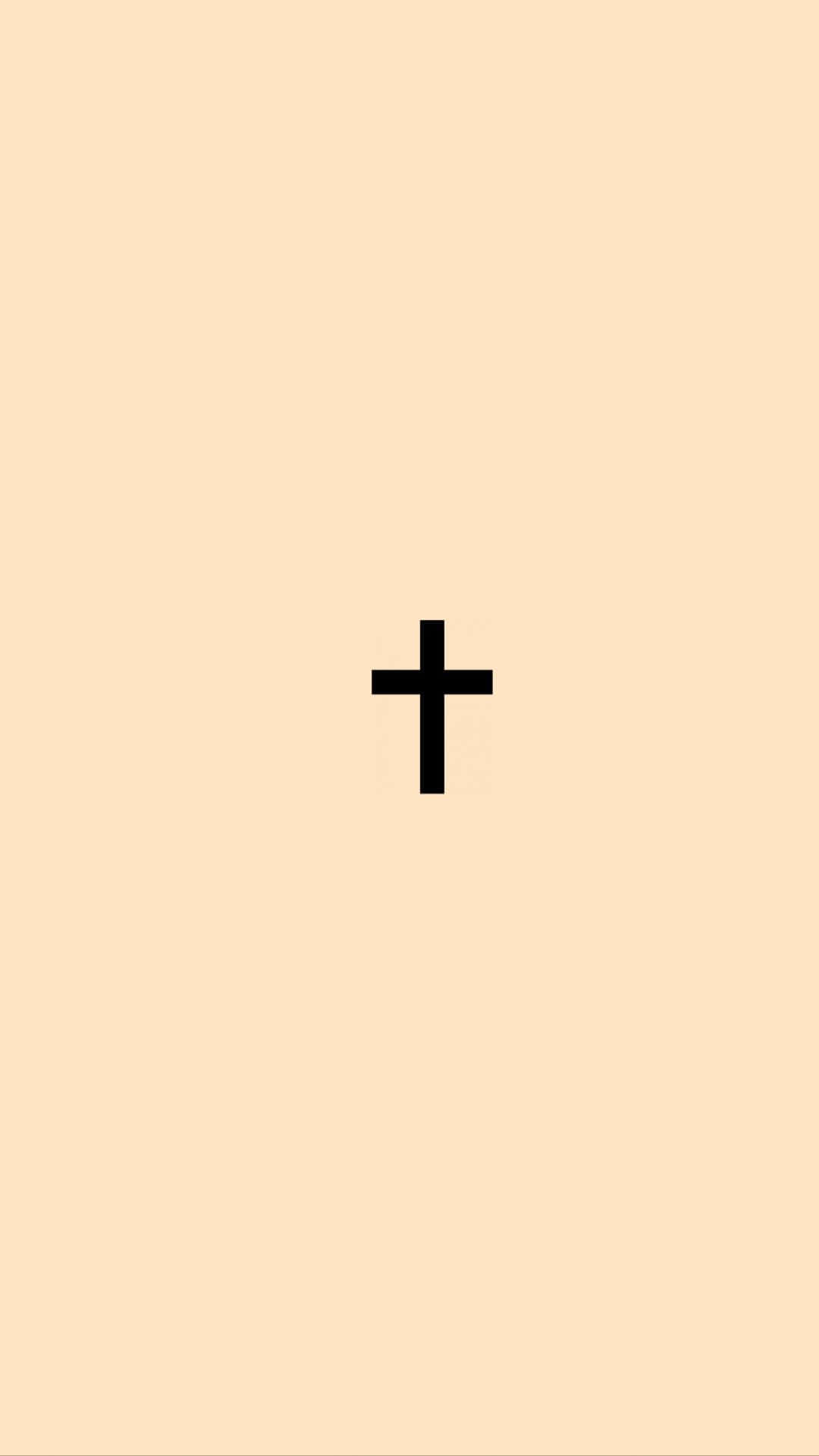 black cross, soft beige background, minimalist, Full HD Phone Wallpaper