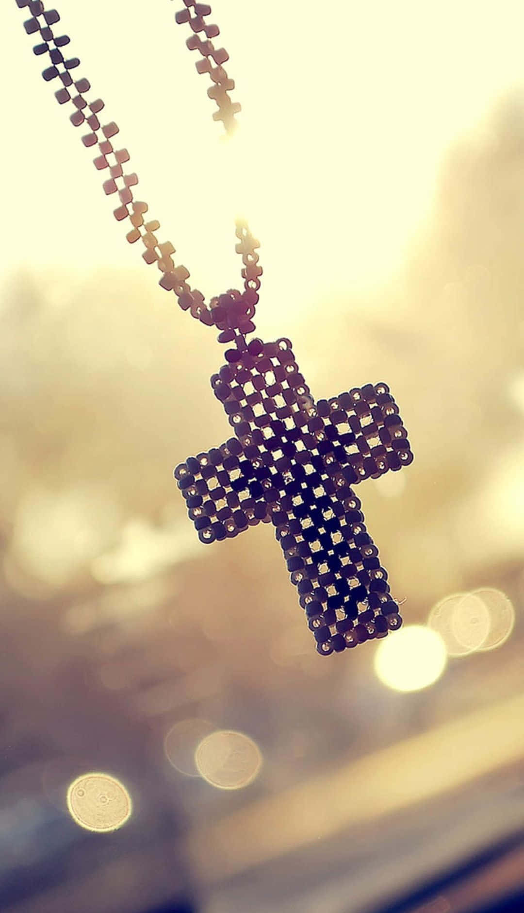 Beautiful Cross, silver chain necklace, beaded cross, HD Phone Wallpaper