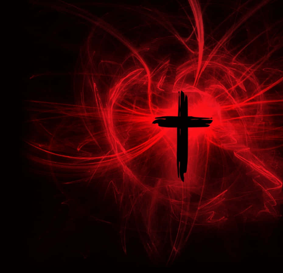 Cool Cross, black cross, red energy, SD Desktop Wallpaper