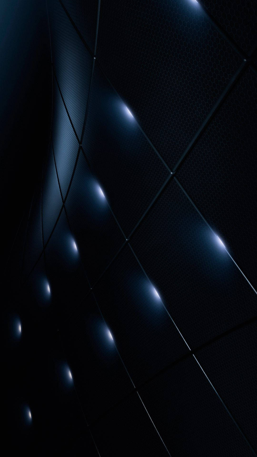 futuristic wall, dark blue, hexagonal panels, Full HD Phone Wallpaper