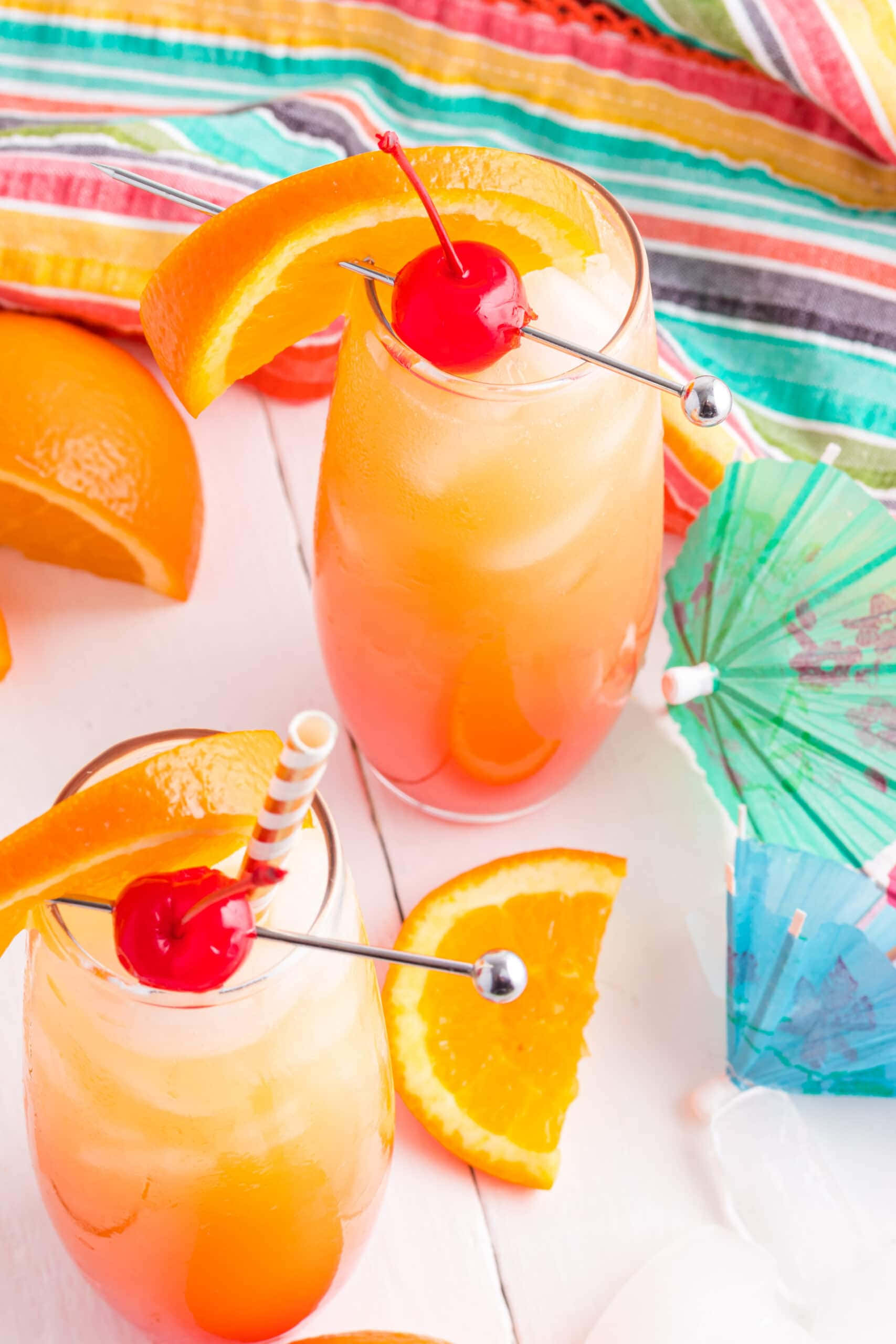 beautiful drink, orange cocktails, cherries, 2K Phone Wallpaper