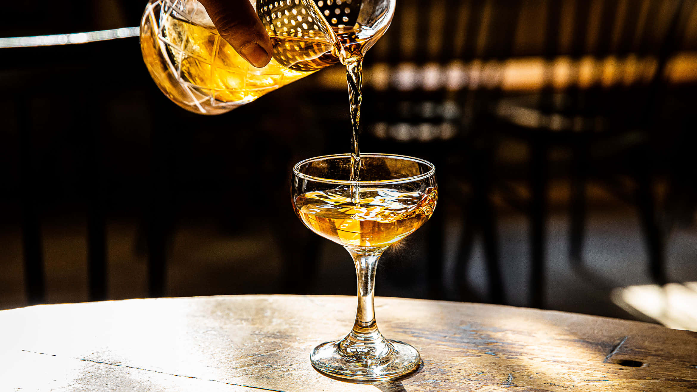 golden amber liquid, glass cocktail shaker, coupe glass, Full HD Desktop Wallpaper