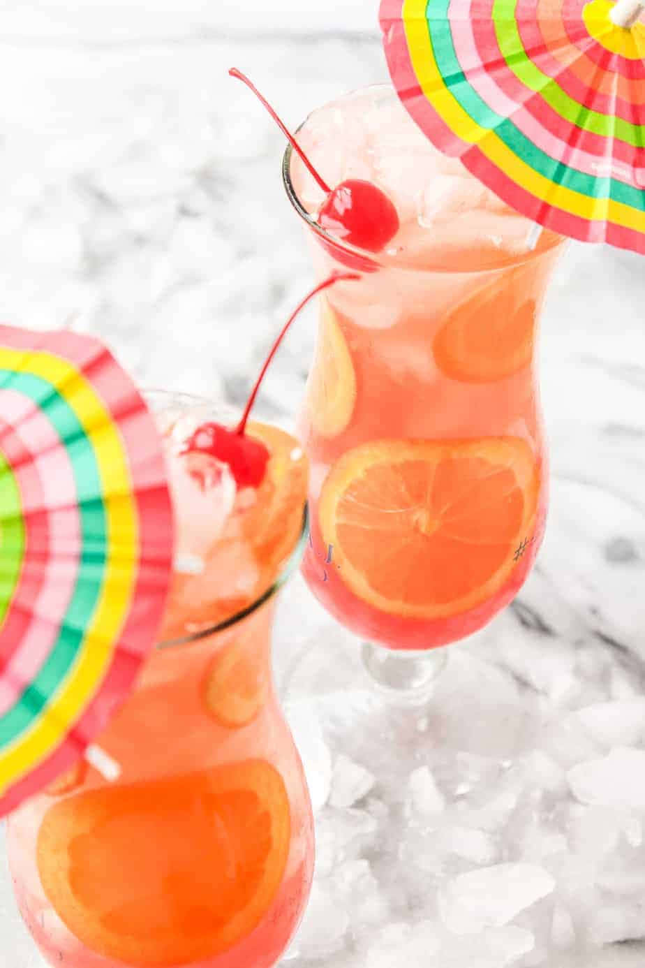 pink tropical drinks, cherries, orange slices, HD Phone Wallpaper