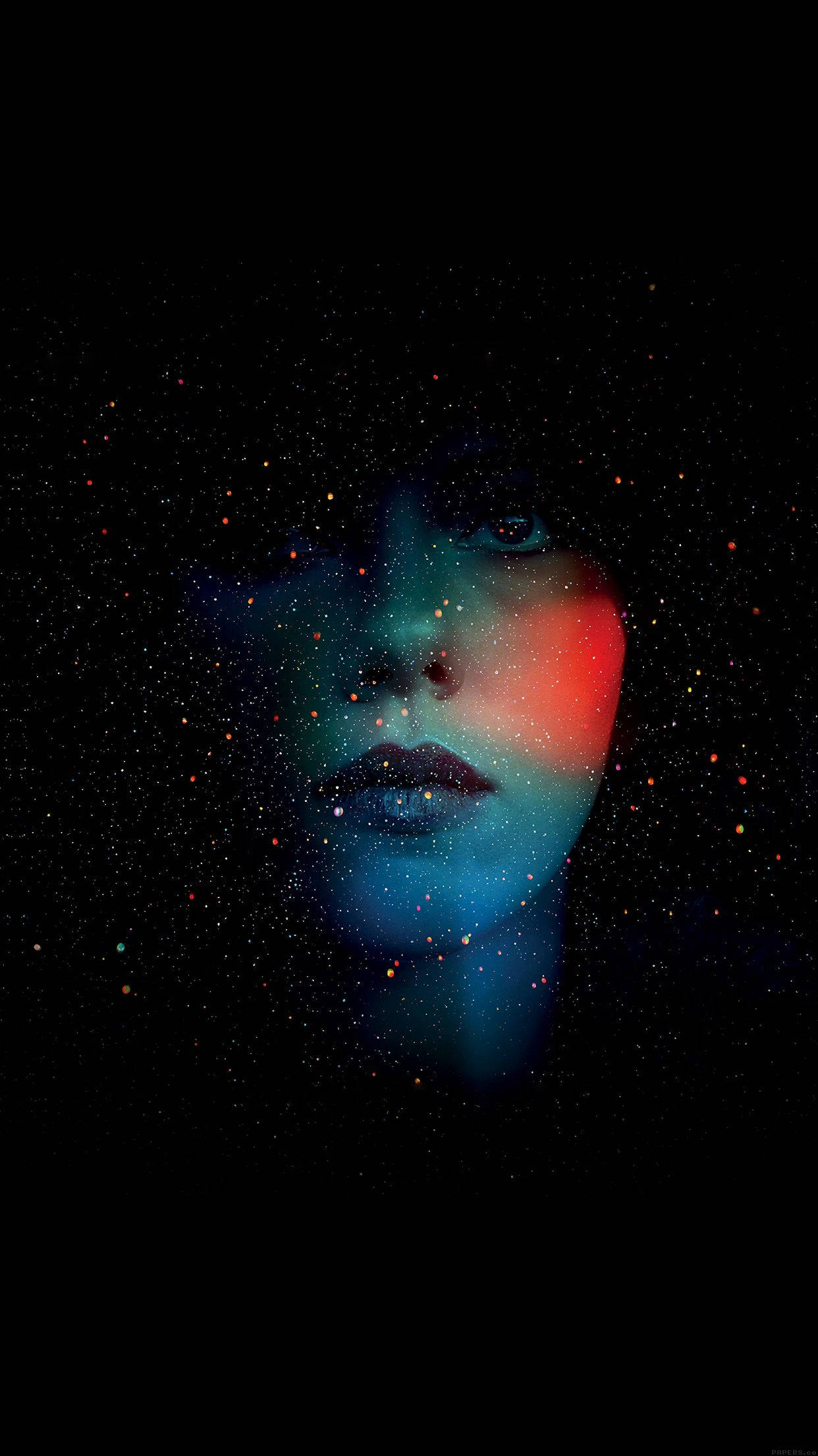 dark girl, colorful sprinkles, starfield skin, Full HD Phone Wallpaper