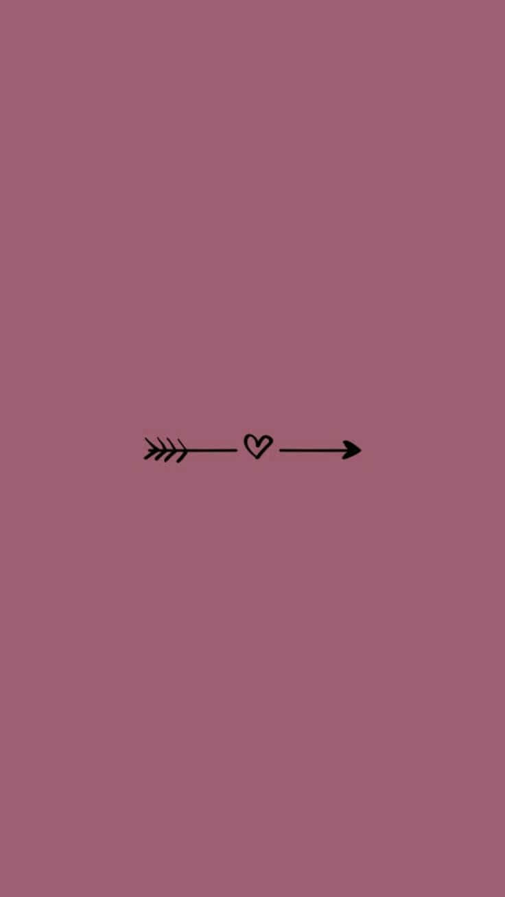 mauve, black arrow, heart, HD Phone Wallpaper