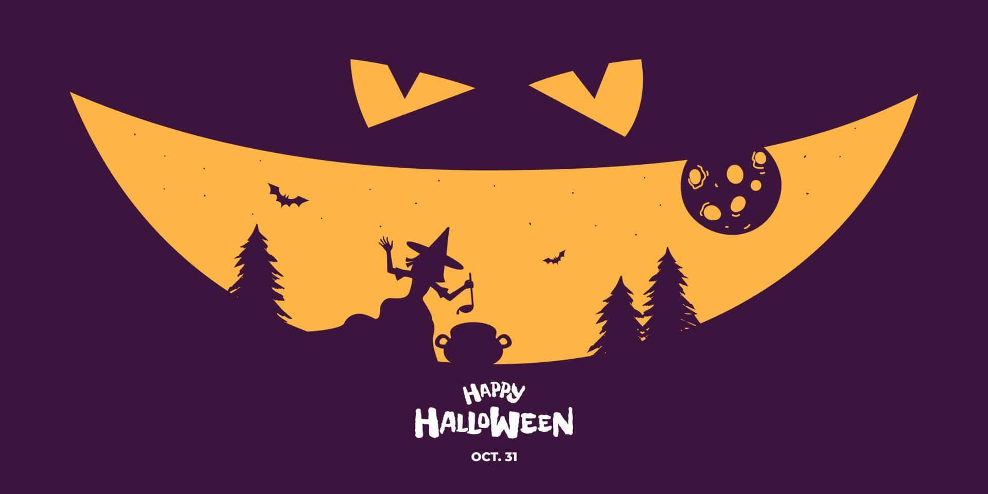 October 31st 1920, giant smiling moon, bats flying, Full HD Desktop Wallpaper