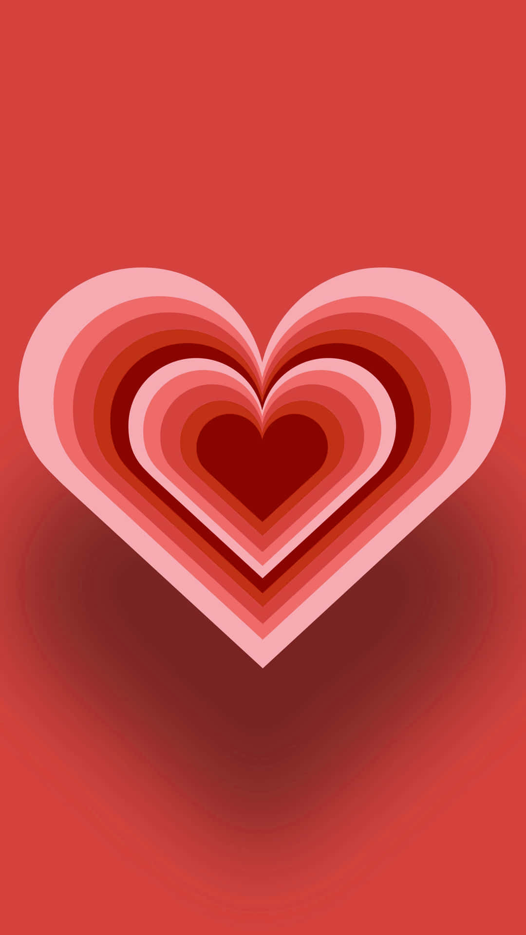 layered heart, concentric rings, pink and red tones, Full HD Phone Wallpaper