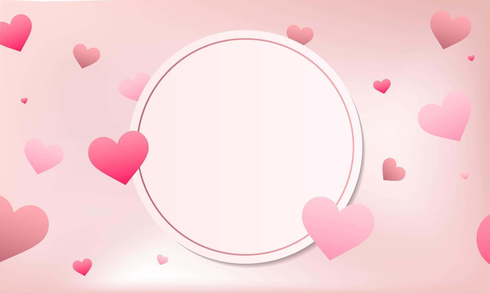 pink hearts, soft pink background, scattered heart shapes, HD Desktop Wallpaper