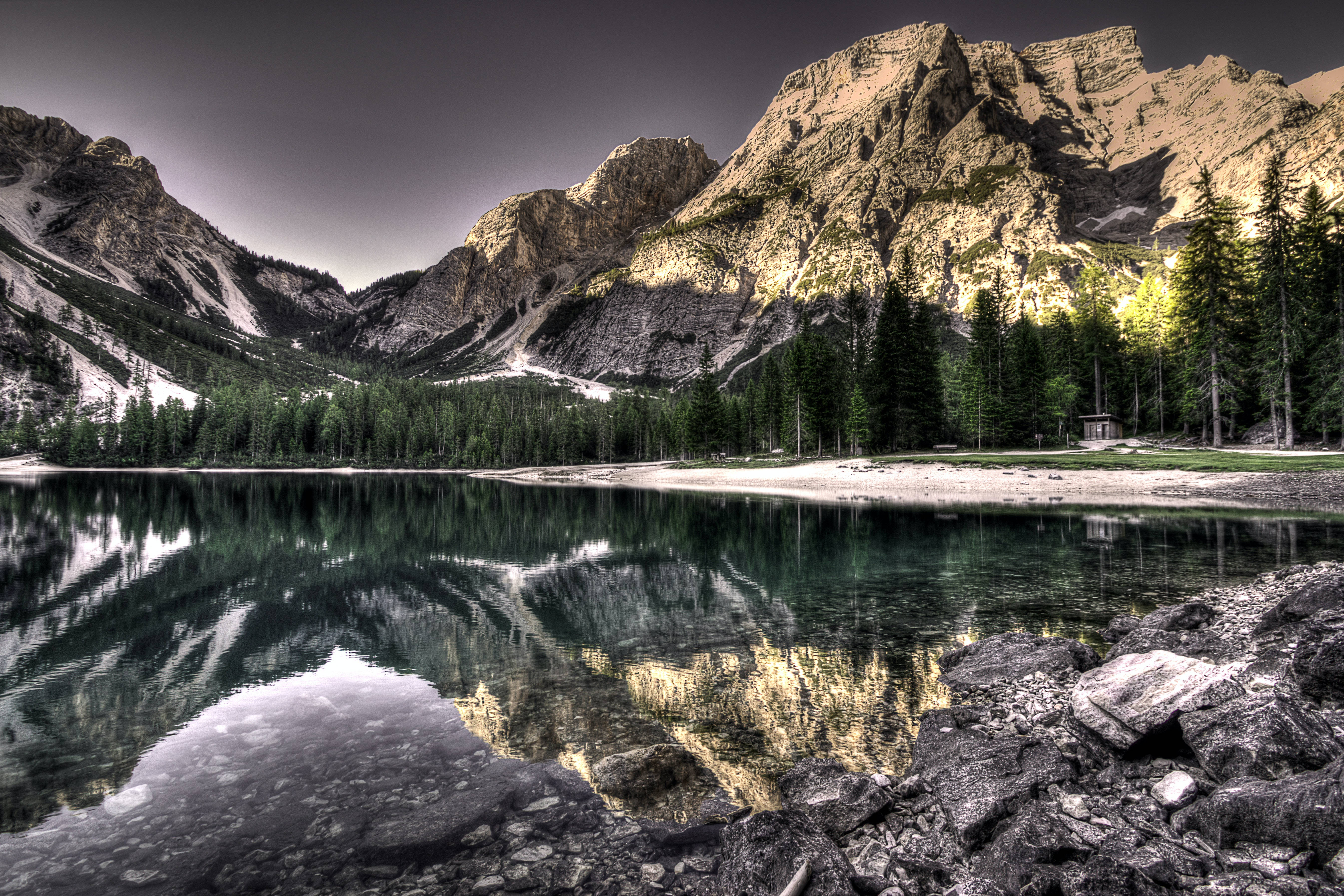 iPhone, mountain range, mountain lake, 5K Desktop Wallpaper