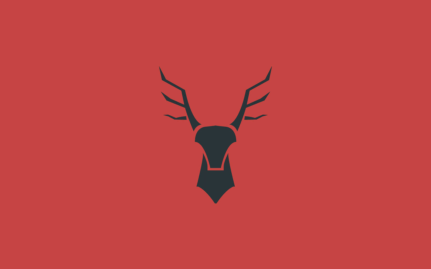 iPhone, black deer head silhouette, antlers, HD Desktop Wallpaper
