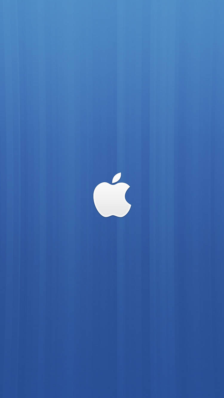 Sleek iPhone Illustration, blue gradient, white Apple logo, HD Phone Wallpaper