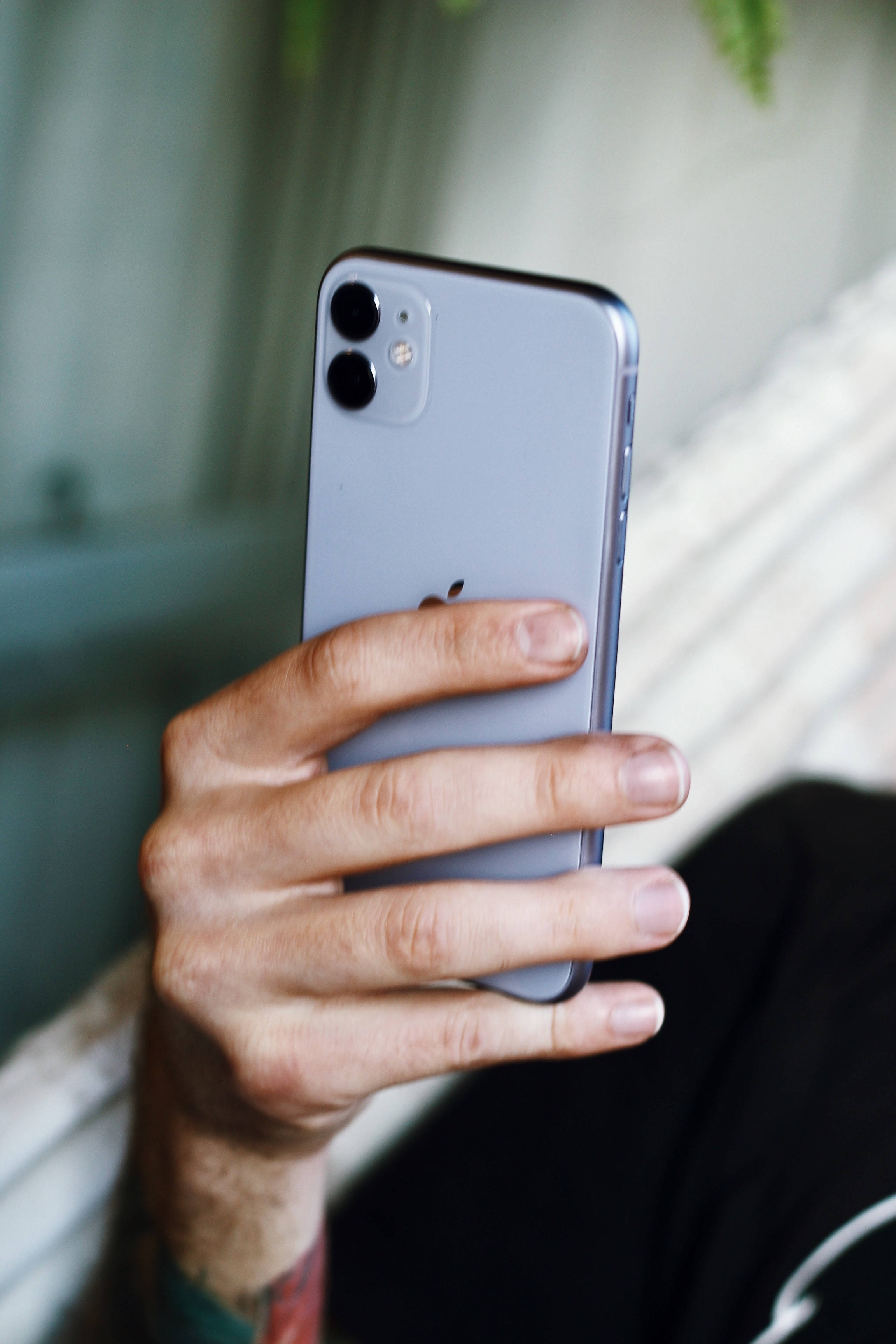 iPhone 11, silver, dual cameras, 2K Phone Wallpaper