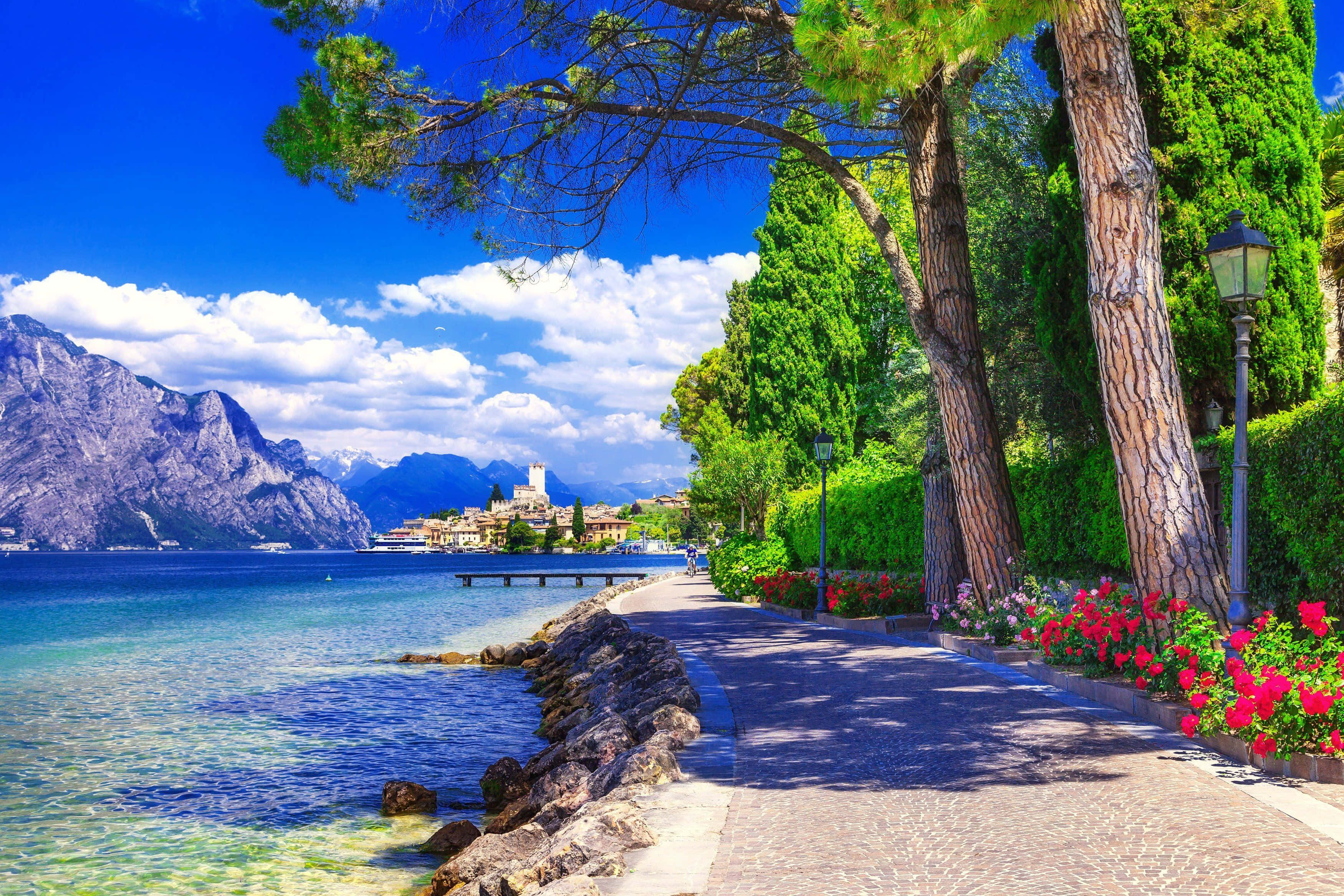 Tranquil Lake, turquoise lake, mountains, 2K Desktop Wallpaper