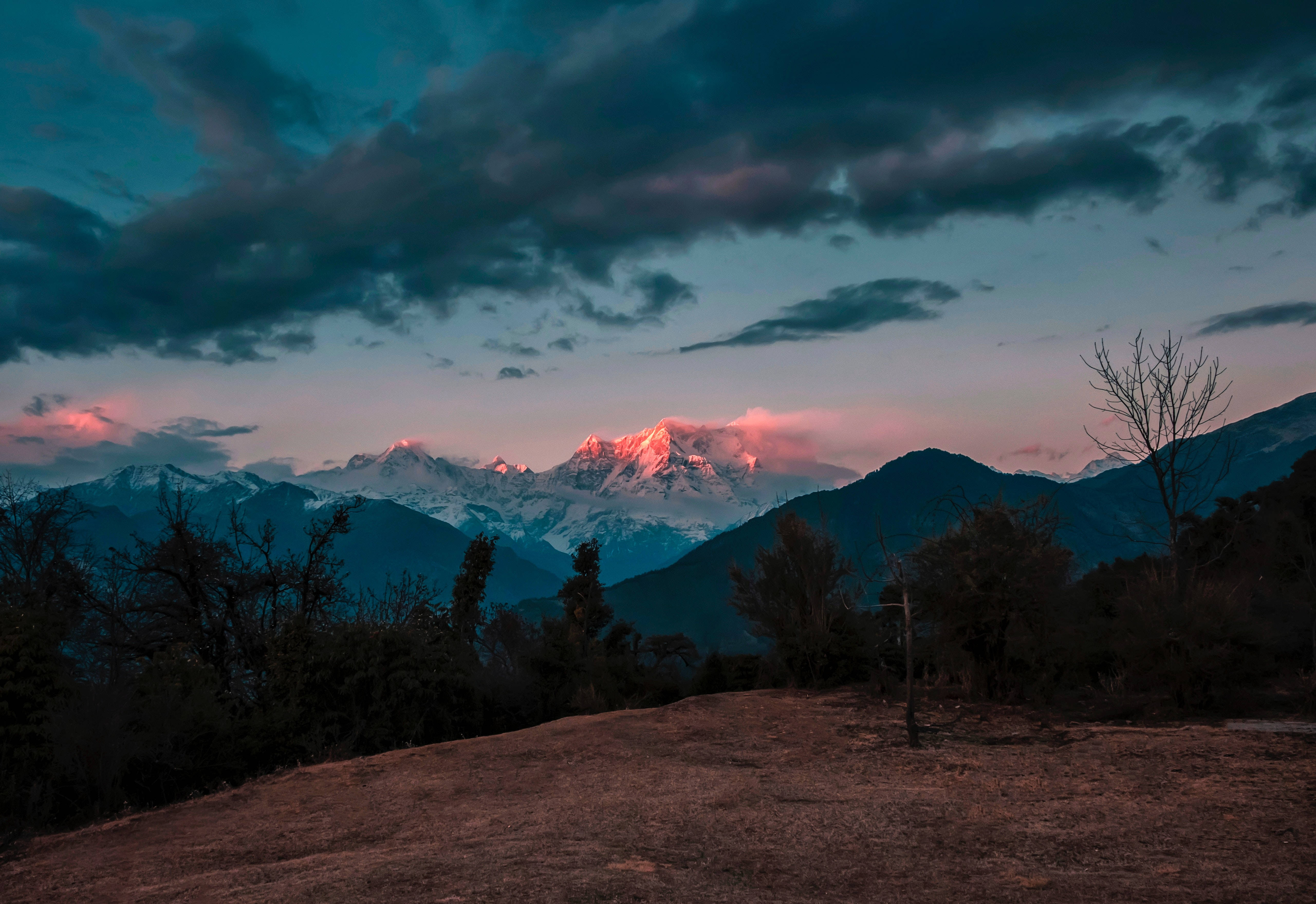 dirt road, mountains, snowcapped mountain peaks, 5K Desktop Wallpaper