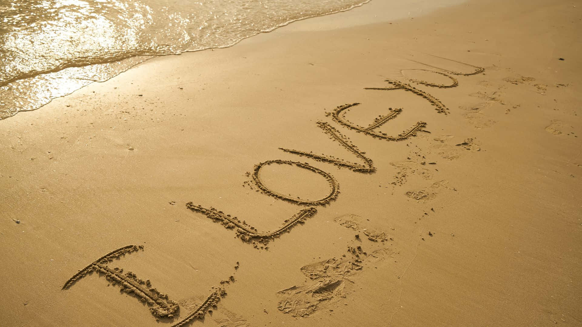 Romantic Couple, beach, Sunset, Full HD Desktop Wallpaper