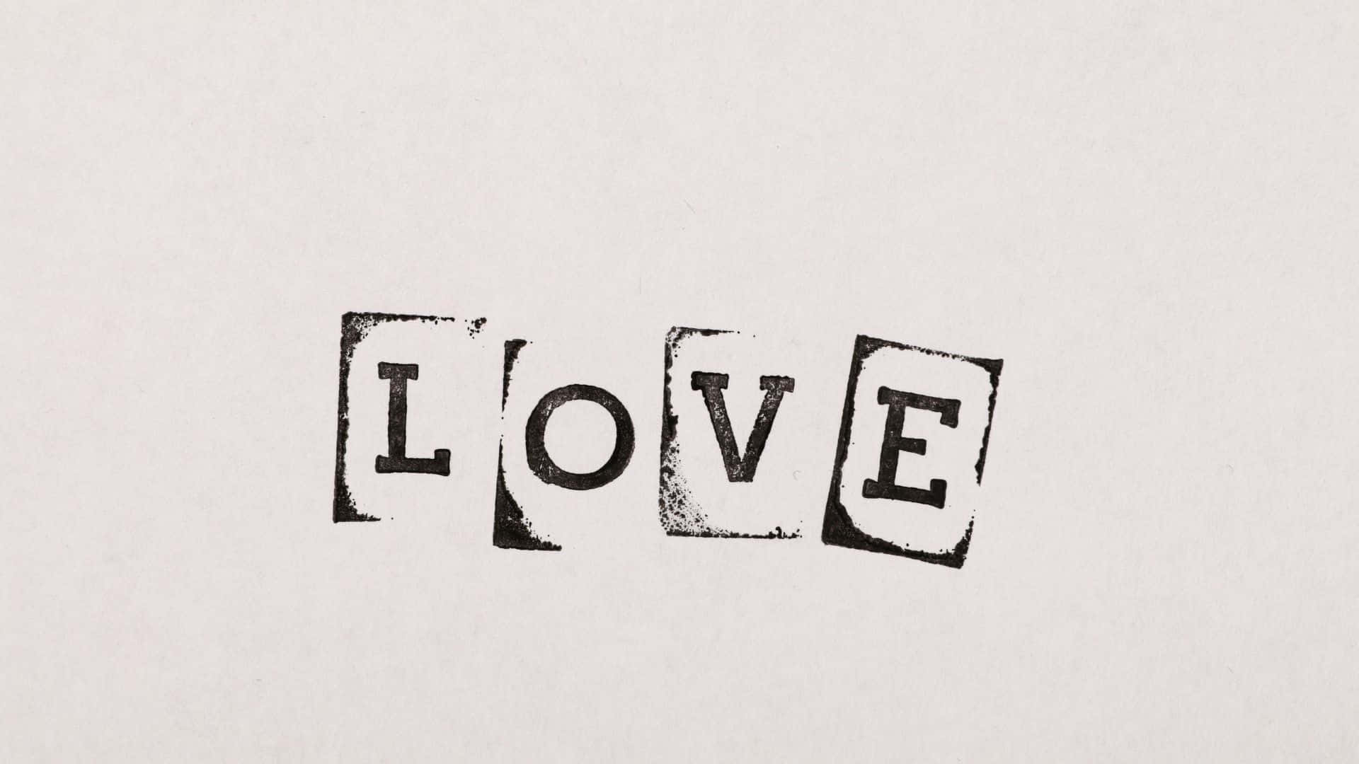 LOVE, black ink, textured off-white paper, Full HD Desktop Wallpaper