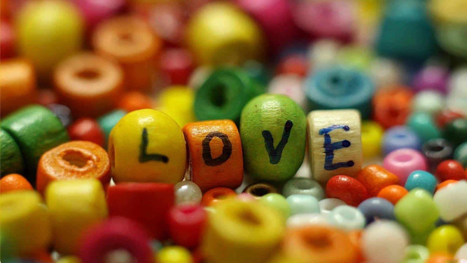 LOVE, wooden beads, colorful wooden beads, HD Desktop Wallpaper
