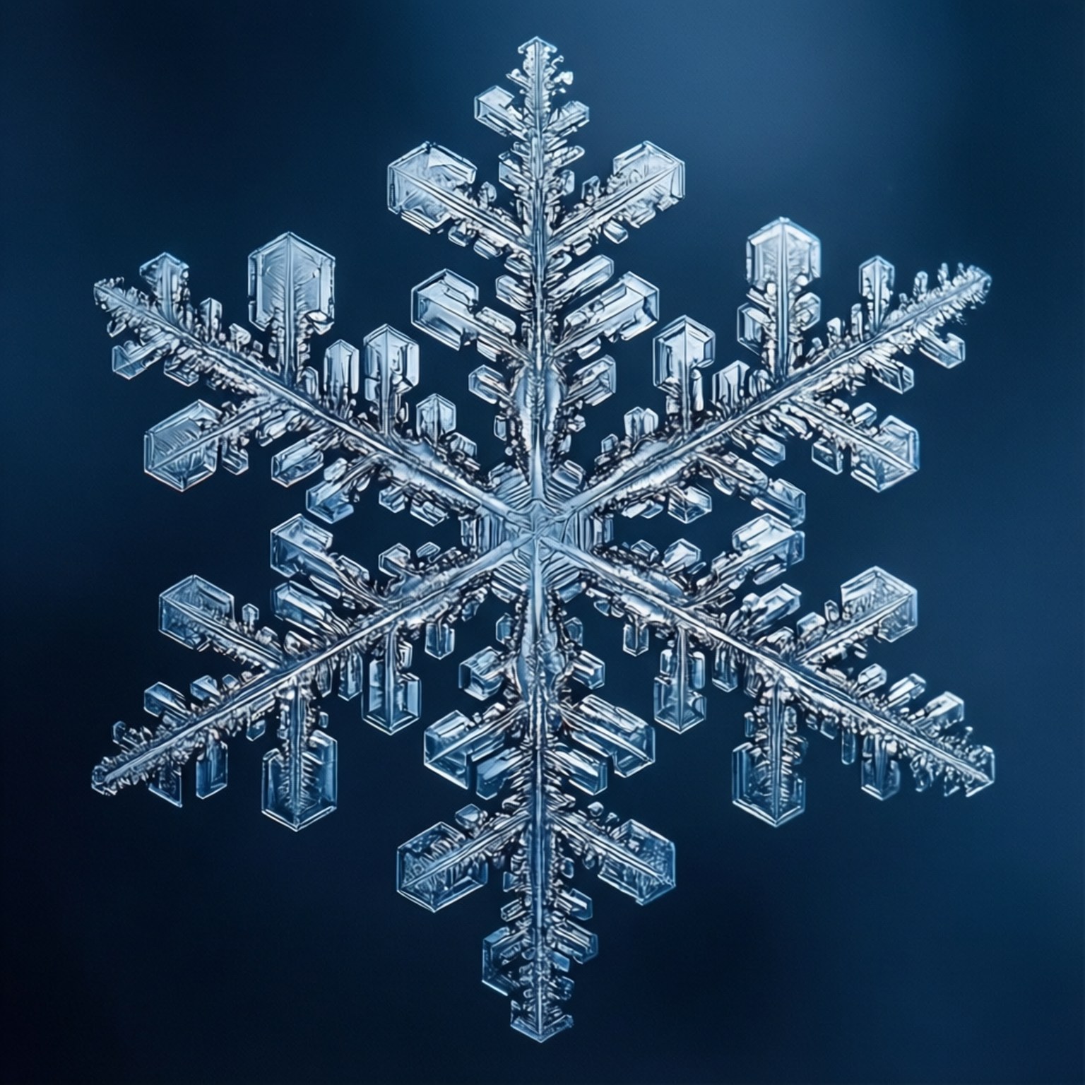 snowflake crystal, intricate symmetry, dark blue, HD Desktop Wallpaper