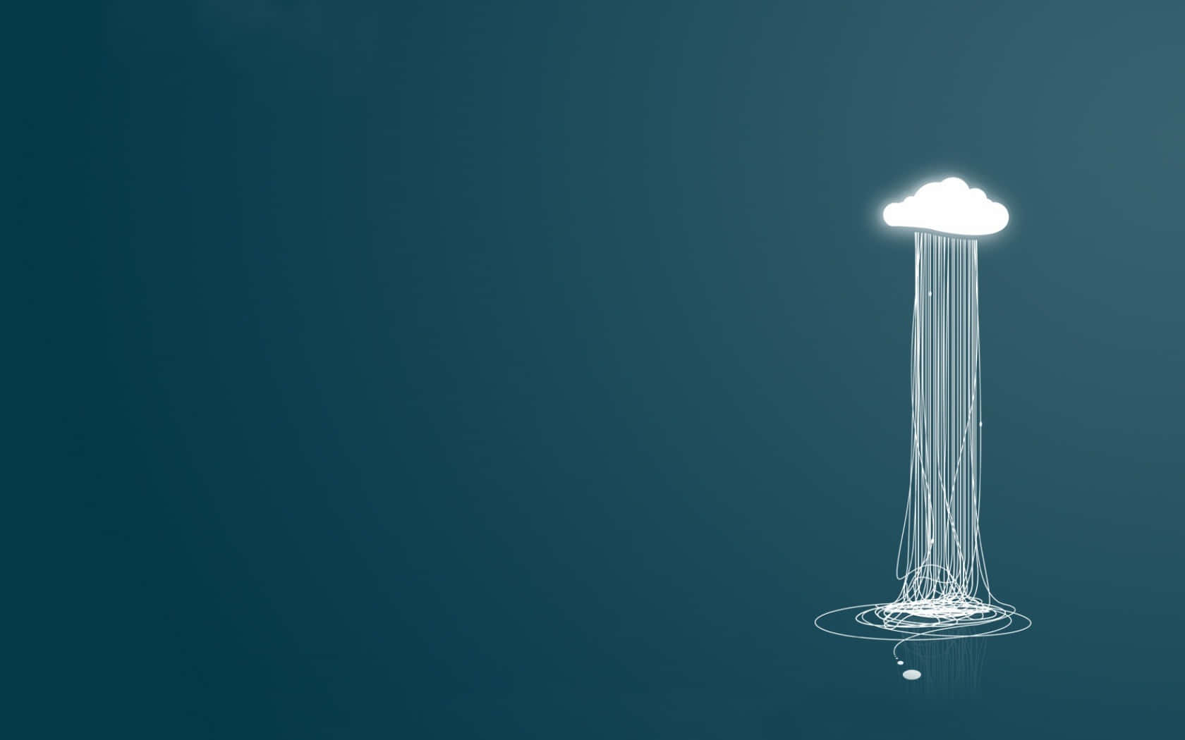 glowing white cloud, luminous rain lines, reflective puddle, HD Desktop Wallpaper