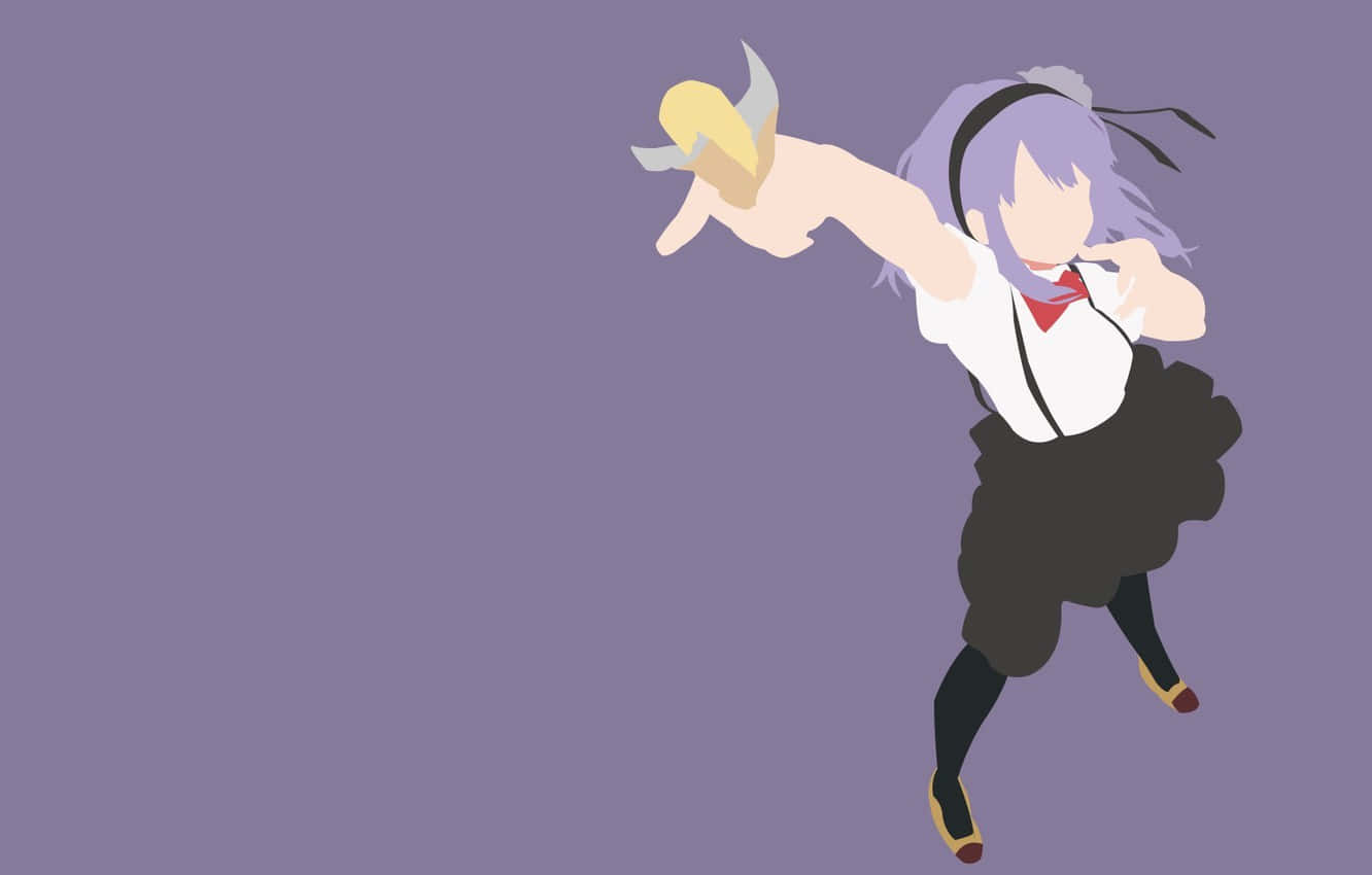 purple hair, stylized anime girl, dynamic pose, HD Desktop Wallpaper