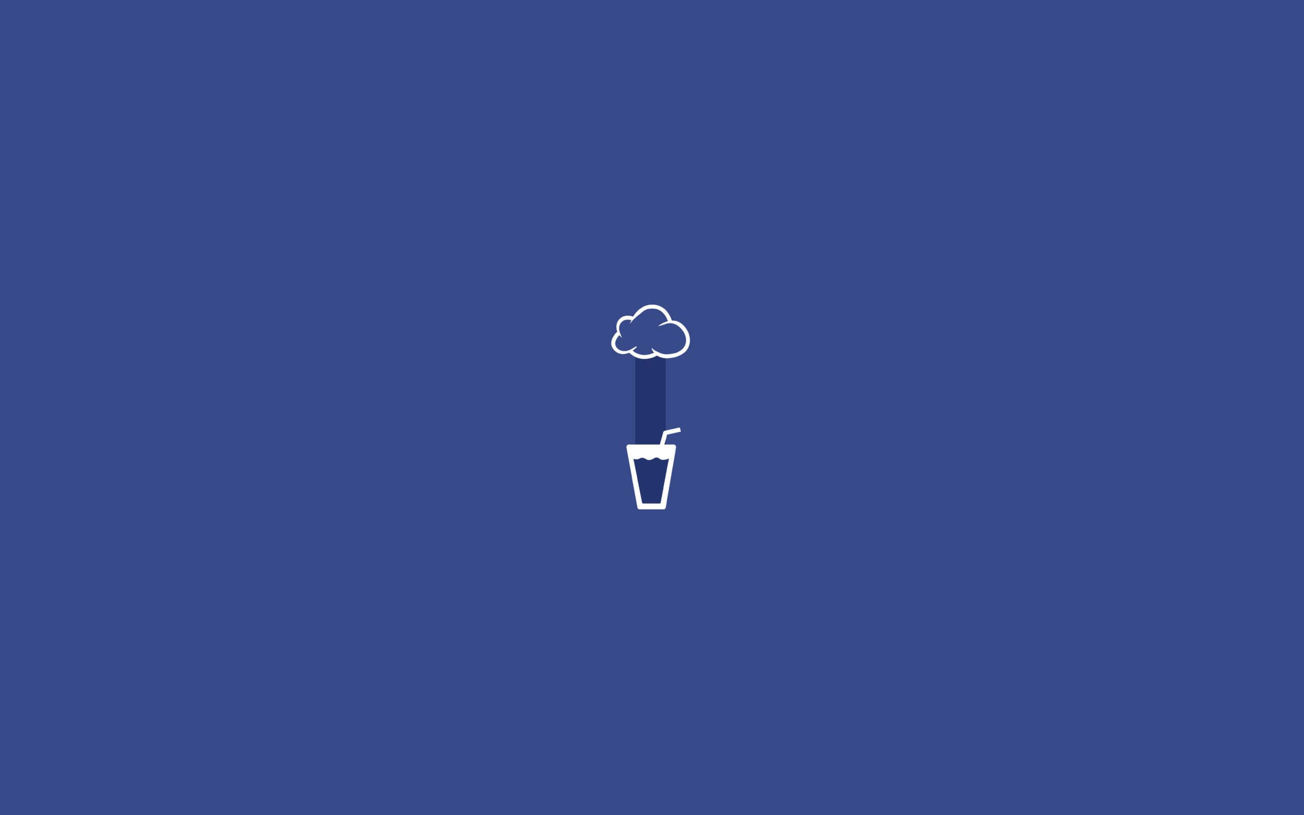 minimalist white line icon, drink, cloud, 2K Desktop Wallpaper