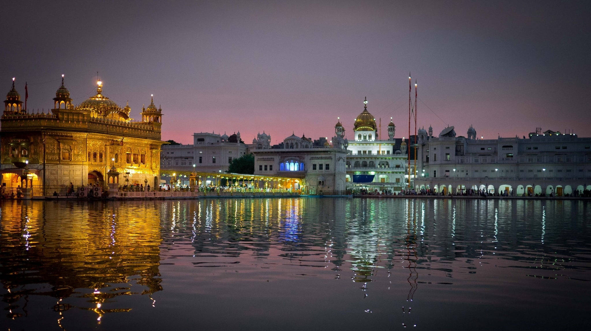 Serenity at Dusk, majestic mosque, twilight sky, Full HD Desktop Wallpaper