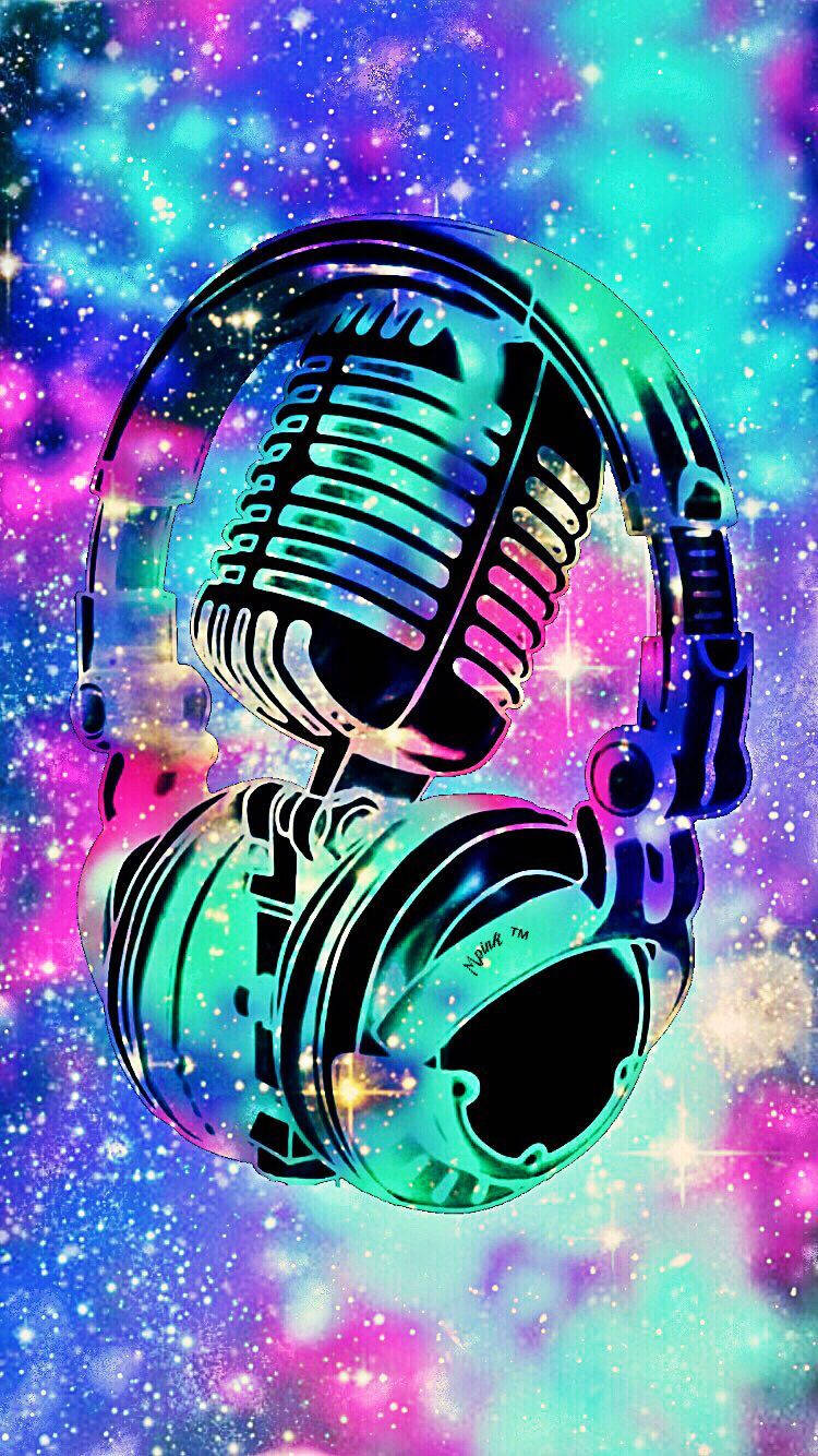 Beautiful Music, retro microphone, headphones, HD Phone Wallpaper