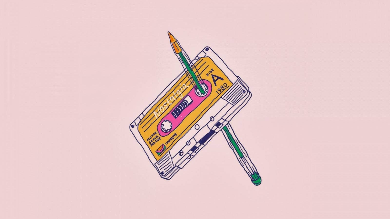 Beautiful Music, cassette tape, pencil, HD Desktop Wallpaper