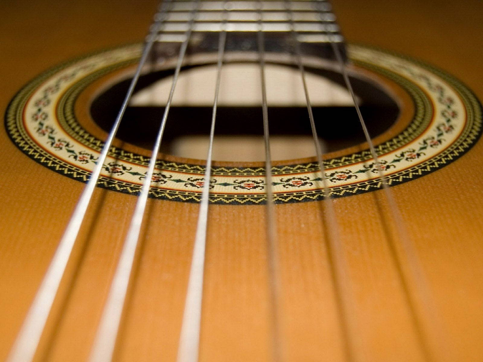 acoustic guitar, soundhole rosette, floral patterns, HD Desktop Wallpaper