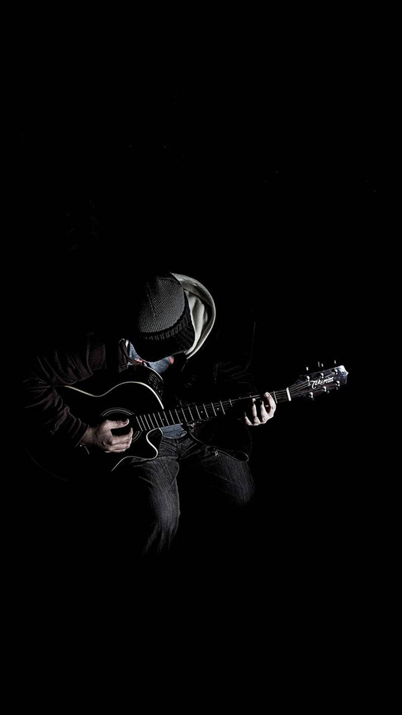 Beautiful Music, acoustic guitar, beanie, HD Phone Wallpaper
