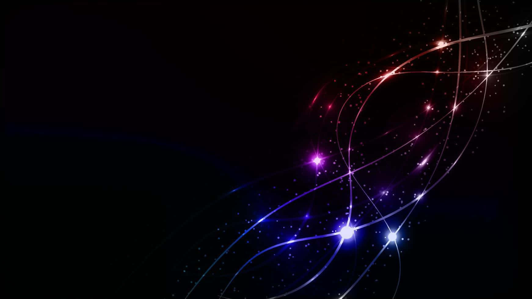 Vibrant Neon Paradise, blue and red light, deep black void, HD Desktop Wallpaper