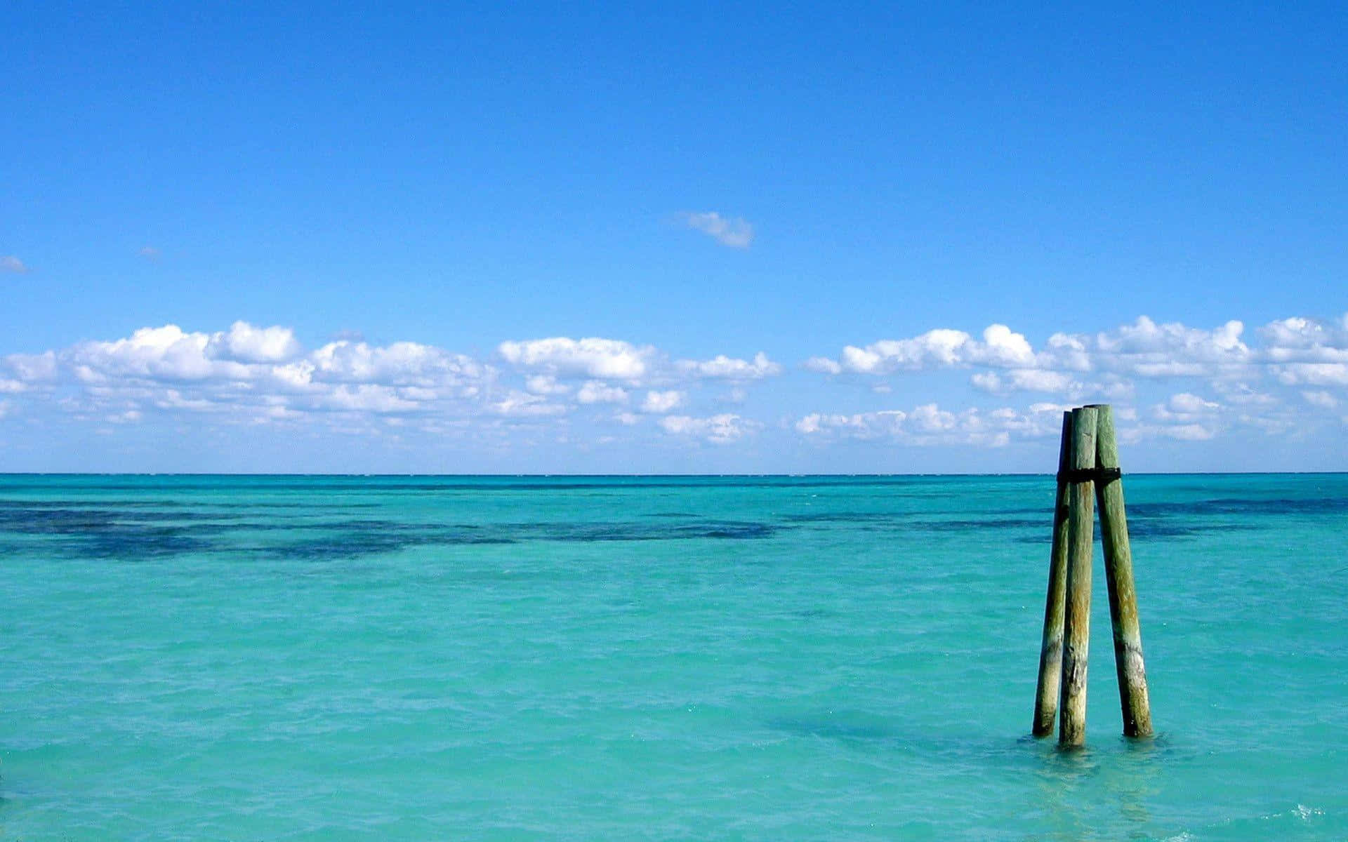 beautiful ocean, crystal turquoise water, vast blue sky, Full HD Desktop Wallpaper