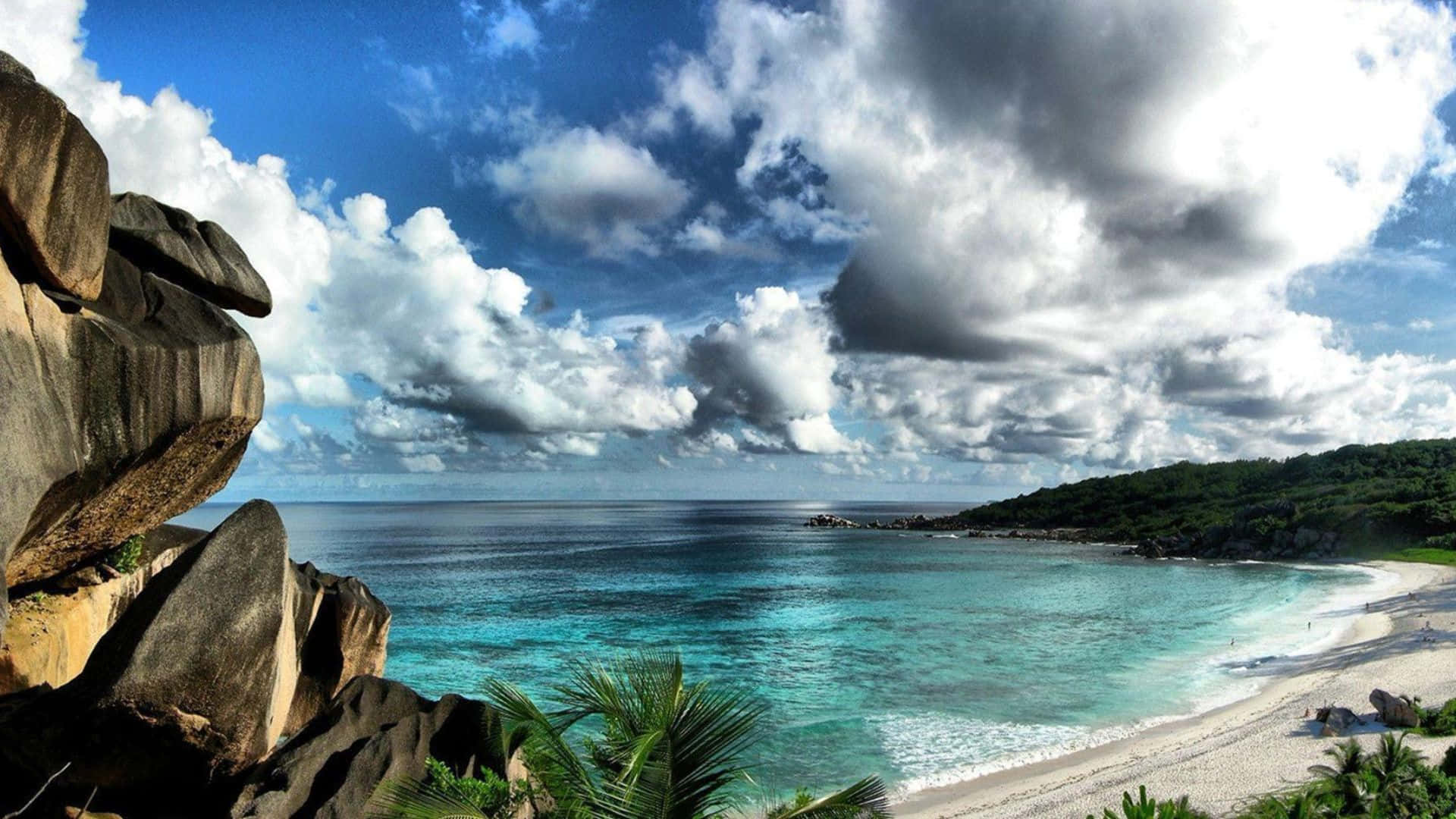 Beautiful Ocean, tropical beach, turquoise waters, Full HD Desktop Wallpaper