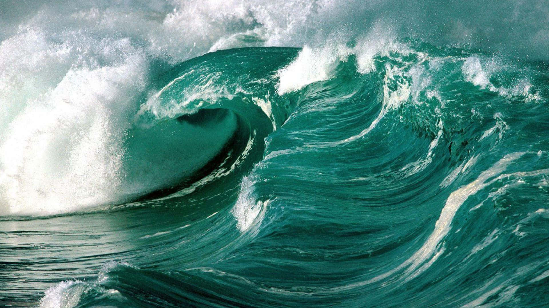 beautiful ocean, turquoise ocean, barrel wave, Full HD Desktop Wallpaper