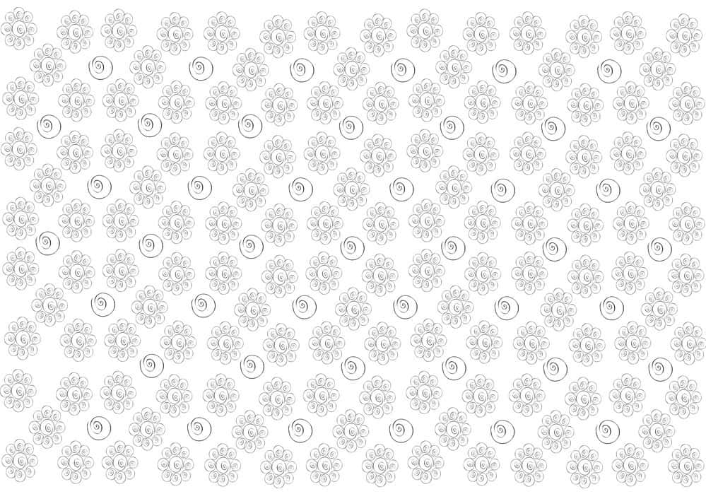 Vibrant Geometric Pattern, delicate black line-drawn flowers, swirls, SD Desktop Wallpaper