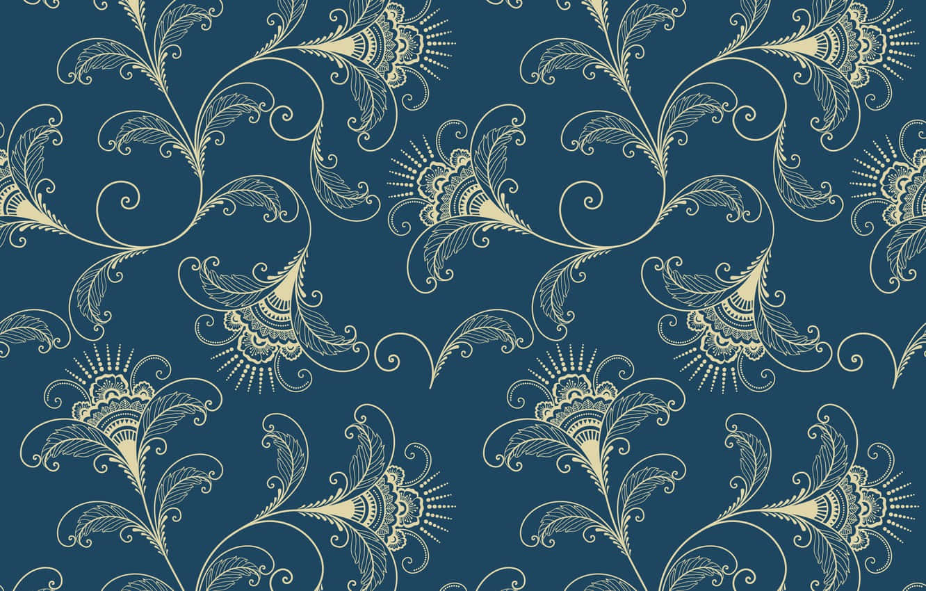 beautiful pattern, kaleidoscopic pattern, cream floral vines, HD Desktop Wallpaper