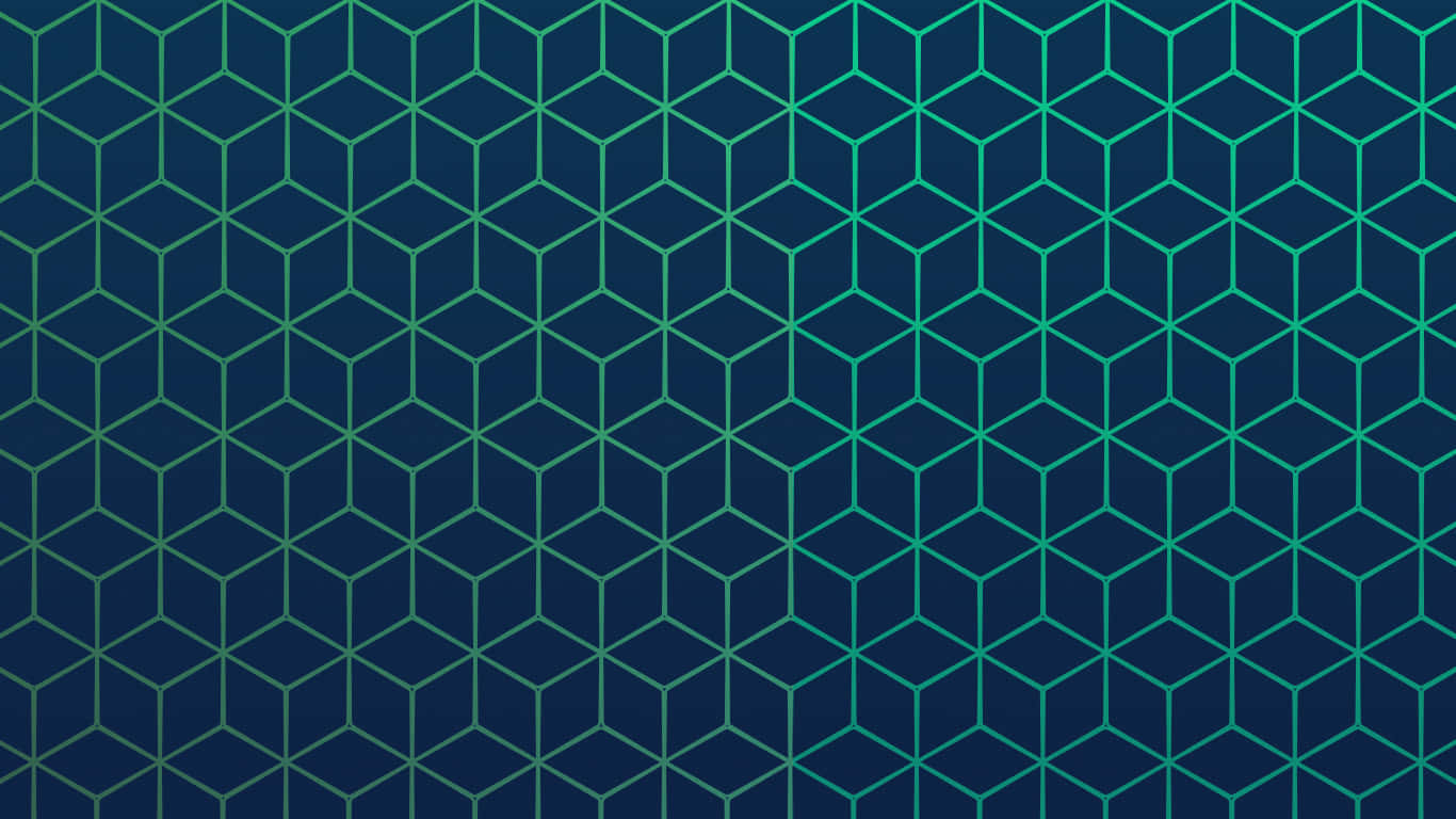 glowing teal hexagons, deep navy blue background, repeating geometric pattern, HD Desktop Wallpaper
