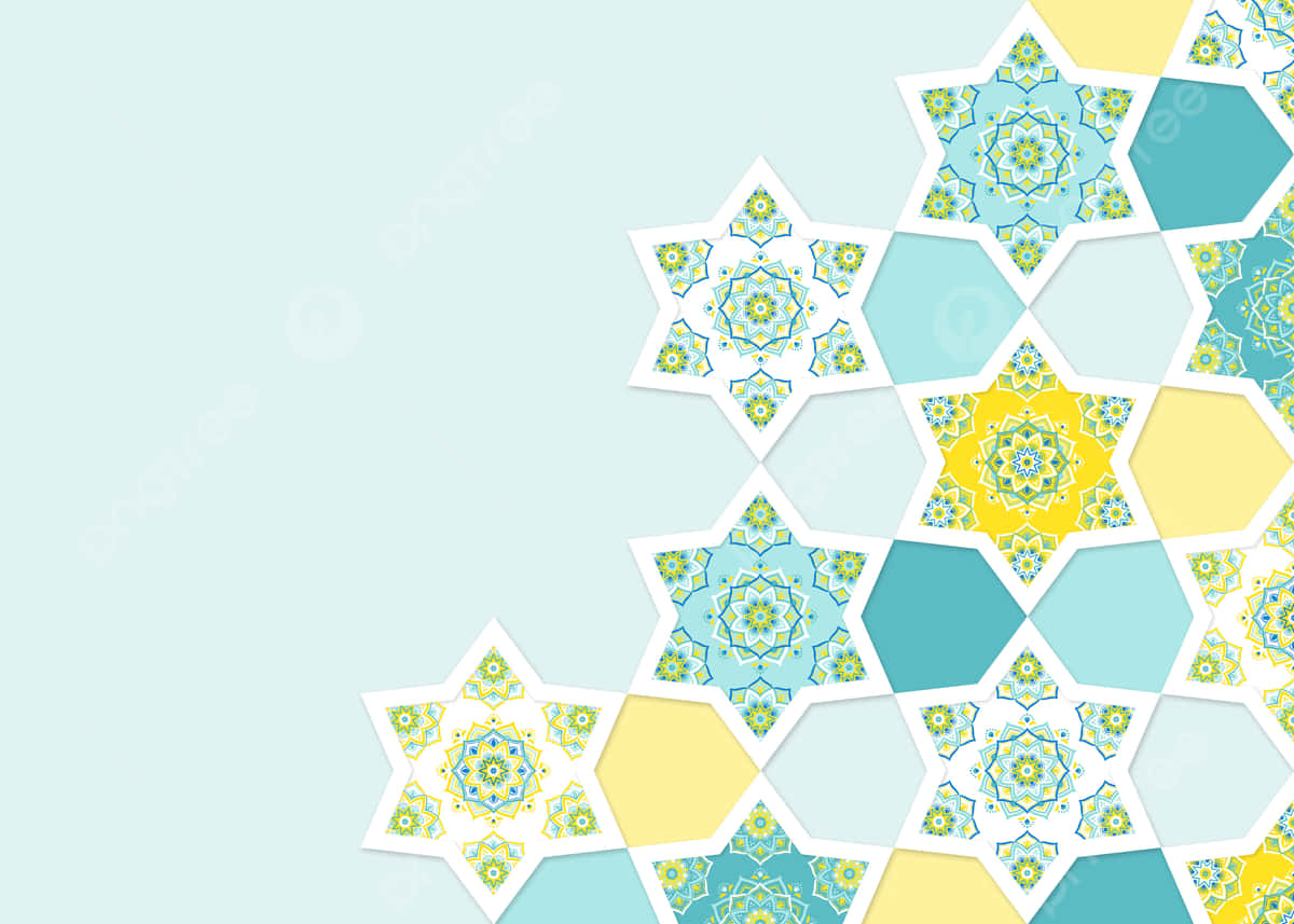 geometric wallpaper pattern, layered star and hexagon shapes, intricate mandala designs, SD Desktop Wallpaper