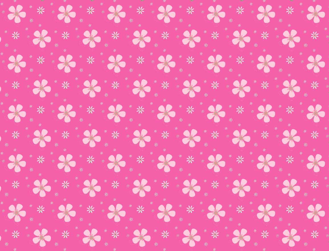 vibrant pink, light pink flowers, tiny white starbursts, SD Desktop Wallpaper