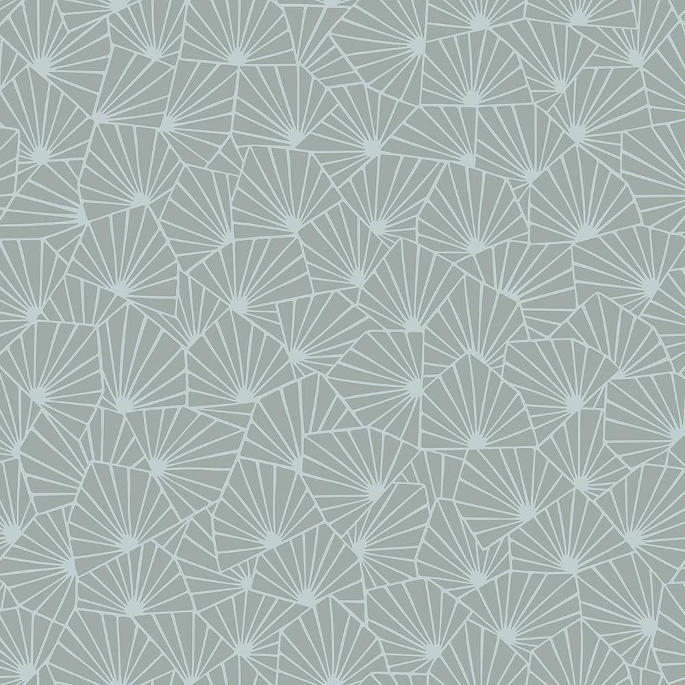 geometric fan pattern, soft sage green, pale gray, SD Desktop Wallpaper