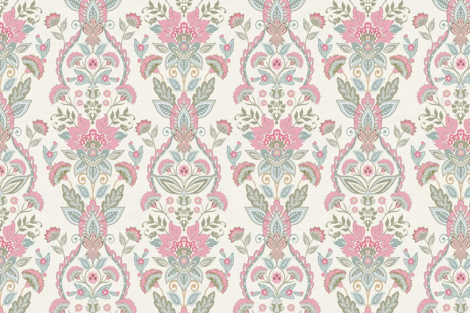 elegant damask pattern design, soft pink sage, cream, HD Desktop Wallpaper